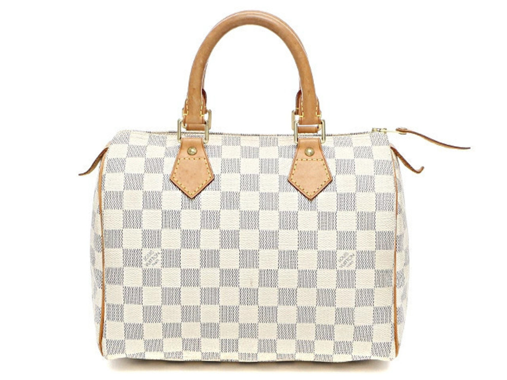 LOUIS VUITTON Speedy Handbag Azur White